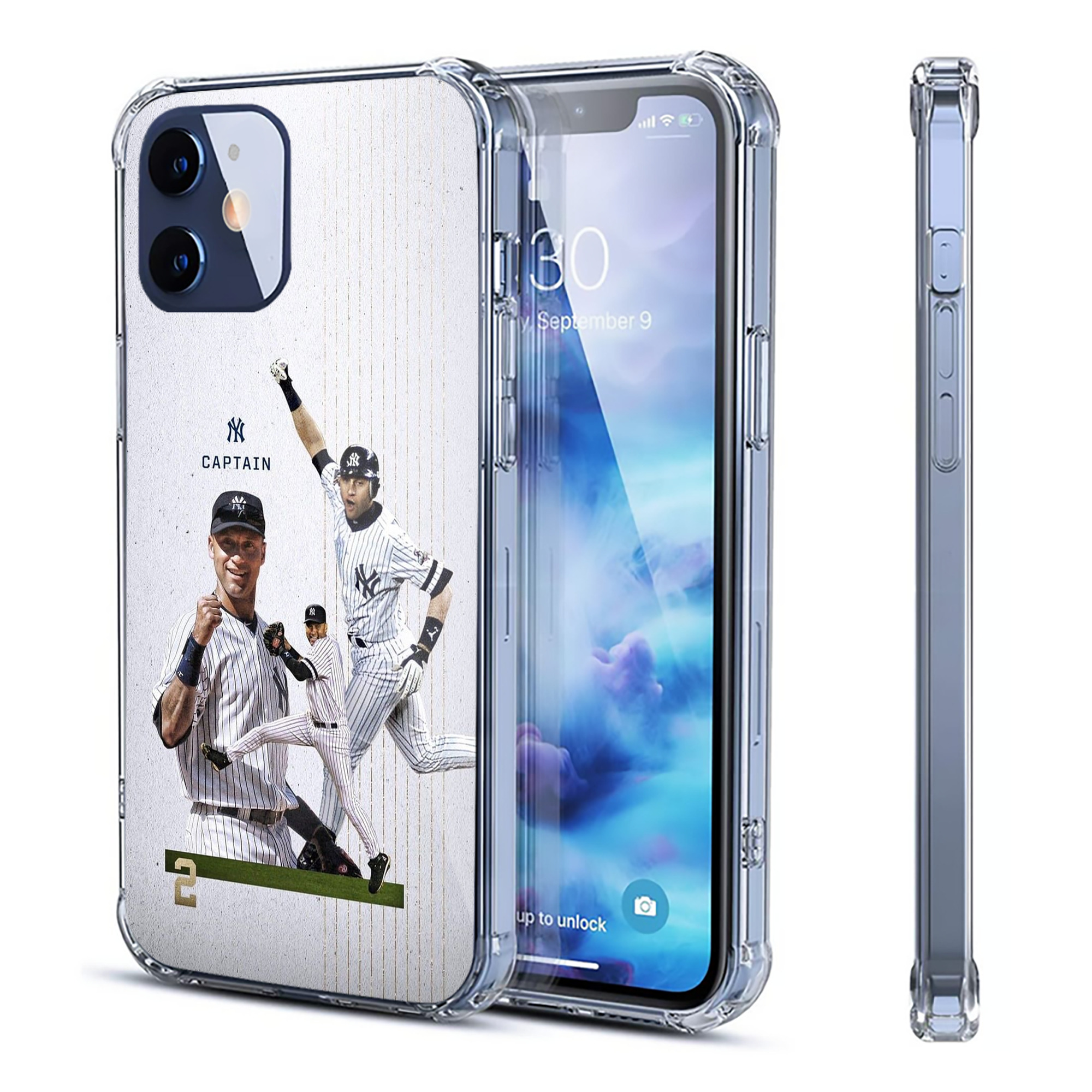 Derek Jeter 106 Clear IPhone 12 Case – Soft TPU With UV Print – Enhanced Drop Protection, Precise Fit, Anti-Fingerprint, Customizable Design, Scratch-Resistant, Yellow-Resistant